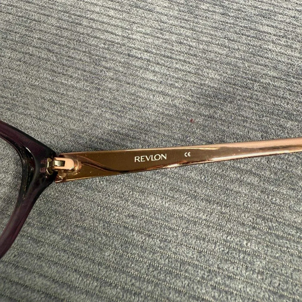 Revlon RV5042 Plum Purple Cat Eye Y2k Eyeglasses Frames Rose Gold Textured 52mm